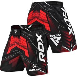 Spodenki treningowe męskie RDX IMMAF Approved MMA Fight & Training. Czerwone szorty męskie RDX SPORTS, bez wzorów. Za 189.99 zł.