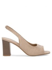Clara Barson Sandały WYL3119-13 Beżowy. Brązowe sandały damskie Clara Barson, bez wzorów, z materiału, bez obcasa, na słupku, bez zapięcia. Za 129.99 zł.