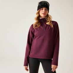 Damski sweter Wander Relaxed Quarter Zip Polar. Fioletowe swetry nierozpinane damskie Dare 2B, bez wzorów, z polaru, sportowe, bez kołnierzyka, bez ramiączek. Za 229.99 zł.