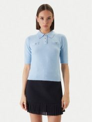 Morgan Sweter 261-MSOFI Błękitny Slim Fit. Niebieskie swetry nierozpinane damskie Morgan, xs, bez wzorów, z syntetyku, bez kołnierzyka, bez ramiączek. Za 249.99 zł.