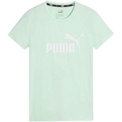 T-shirt Damski Logo Essential. Zielone t-shirty damskie Puma, s, bez wzorów, sportowe, bez kołnierzyka, bez ramiączek. Za 128.99 zł.