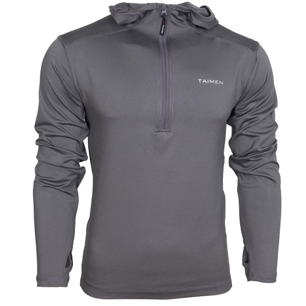 Bluza z kapturem Taimen Polartec Power Stretch - Szara. Szare bluzy męskie TAIMEN, bez wzorów, z kapturem. Za 199.00 zł.