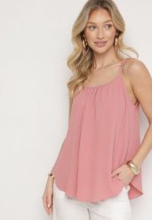 Jasnoróżowy Klasyczny Top z Bawełną Pumera. Czerwone topy damskie Born2be, l, bez wzorów, z bawełny, eleganckie, bez kołnierzyka, bez ramiączek. Za 29.99 zł.