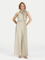 Swing Kombinezon 3AK01900 Beżowy Regular Fit. Brązowe sukienki damskie Swing, bez wzorów, z syntetyku, bez kołnierzyka, bez ramiączek. Za 1,019.00 zł.