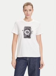 Weekend Max Mara T-Shirt Guglia 2525976031 Biały Regular Fit. Białe t-shirty damskie Weekend Max Mara, xl, bez wzorów, z bawełny, bez kołnierzyka, bez ramiączek. Za 299.99 zł.