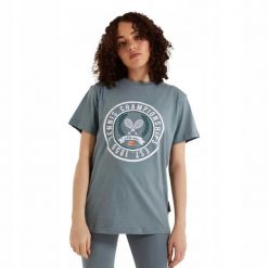 T-SHIRT DAMSKI KOSZULKA ELLESSE S. Szare t-shirty damskie Ellesse, s, bez wzorów, z bawełny, biznesowe, bez kołnierzyka, bez ramiączek. Za 95.20 zł.