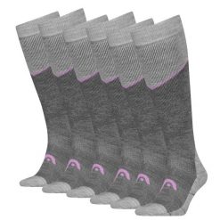 Skarpety narciarskie dla dorosłych HEAD Kneehigh 6 par. Fioletowe skarpetki damskie Head, bez wzorów, z elastanu. Za 303.99 zł.