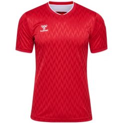 Koszulka Hummel Legend. Czerwone bluzki damskie Hummel, bez wzorów, sportowe, bez kołnierzyka, bez ramiączek. Za 213.50 zł.