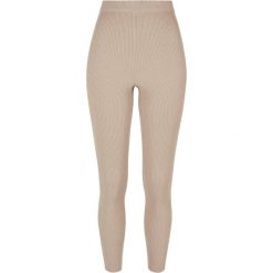 Legginsy damskie Urban Classics Rib Knit. Brązowe legginsy damskie Urban Classics, bez wzorów. Za 191.00 zł.