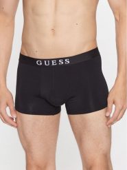 Guess Bokserki U3BF00 KBF90 Czarny. Czarne bokserki męskie Guess, z aplikacjami. Za 99.99 zł.