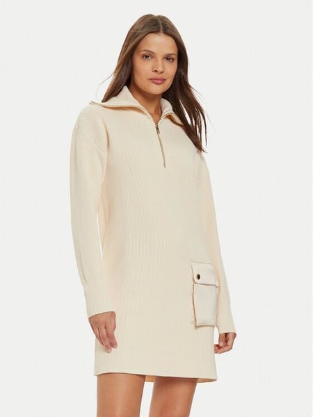 Liu Jo Sukienka dzianinowa WF4228 MS99E Beżowy Regular Fit. Brązowe sukienki damskie Liu Jo, m, bez wzorów, z dzianiny, bez kołnierzyka, bez ramiączek. Za 799.99 zł.