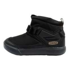 Buty śniegowce Keen Hoodromeo Mini 1026797 czarne. Czarne śniegowce damskie z gumy, bez zapięcia. Za 322.81 zł.