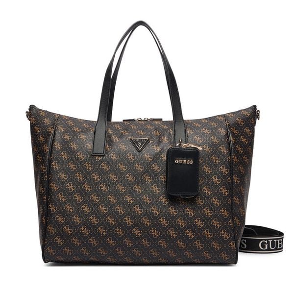 Torebka Guess. Brązowe shopperki damskie Guess, z aplikacjami, bez dodatków. Za 794.99 zł.