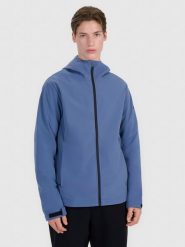 4F Kurtka softshell wiatroodporna membrana 5000 męska - granatowa M. Niebieskie kurtki męskie 4F, m, bez wzorów, z dzianiny, z kapturem, windstopper. W wyprzedaży za 199.99 zł.