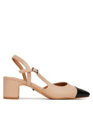 DeeZee Sandały 11-710-1 Beżowy. Brązowe sandały damskie DeeZee, bez wzorów, ze skóry, bez obcasa, bez zapięcia. Za 119.99 zł.