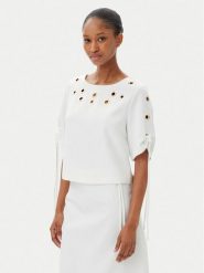 Artigli Bluzka ACBL000743 058 Biały Regular Fit. Białe bluzki damskie Artigli, bez wzorów, z syntetyku, bez kołnierzyka, bez ramiączek. Za 209.99 zł.
