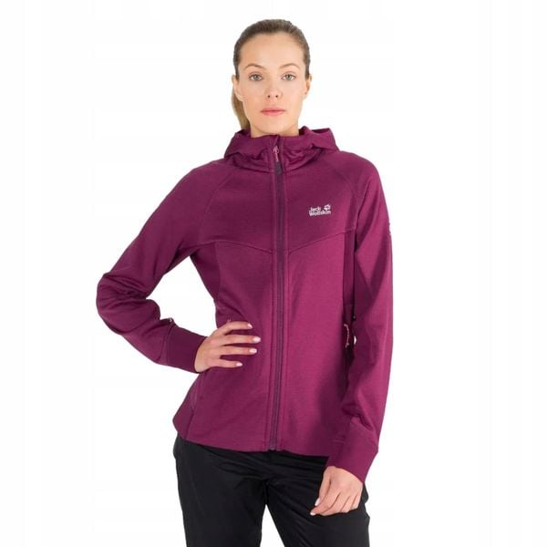 Damska Bluza Polarowa Hydro Grid. Fioletowe bluzy damskie Jack Wolfskin, m, bez wzorów, z materiału, bez ramiączek, z kapturem. Za 555.99 zł.