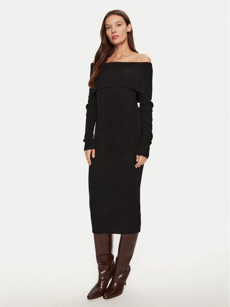 ONLY Sukienka dzianinowa Katia 15344233 Czarny Slim Fit. Czarne sukienki damskie ONLY, s, bez wzorów, z dzianiny, bez kołnierzyka, bez ramiączek. Za 129.99 zł.