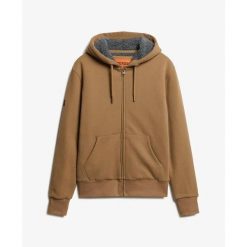 Bluza z kapturem z podszewką Superdry Borg. Brązowe bluzy męskie Superdry, m, bez wzorów, bez ramiączek, z kapturem. W wyprzedaży za 406.70 zł.