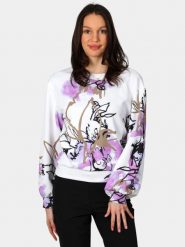 Sweter Damski Luhta Espoi. Białe swetry nierozpinane damskie Luhta, s, bez wzorów, z elastanu, eleganckie, bez kołnierzyka, bez ramiączek. Za 319.00 zł.