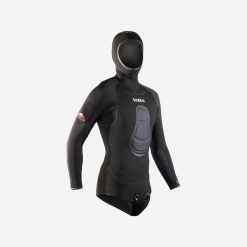 Kurtka do łowiectwa podwodnego męska Subea SPF 900 z neoprenu 5 mm. Czarne kurtki męskie Decathlon, m, bez wzorów, z materiału, bez kaptura. Za 549.99 zł.