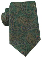 Ciemnozielony Krawat z Orientalnym Wzorem - Alties. Zielone krawaty i muchy Alties, bez wzorów, z tkaniny, eleganckie. Za 55.00 zł.