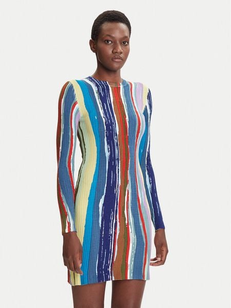 Desigual Sukienka codzienna Carla 25WWVF07 Kolorowy Slim Fit. Sukienki damskie Desigual, na co dzień, l, bez wzorów, z syntetyku, bez kołnierzyka, bez ramiączek, proste. Za 459.99 zł.