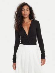 TWINSET Body 241TE2131 Czarny Slim Fit. Czarne body Twinset, bez wzorów, z wiskozy. Za 579.99 zł.