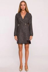 Elegancka sukienka tweedowa trapezowa kopertowa czarna. Czarne sukienki damskie MOE, do pracy, xxl, bez wzorów, z koronki, biznesowe, bez kołnierzyka, bez ramiączek, kopertowe. Za 379.00 zł.