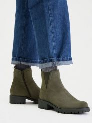 Lasocki Botki WI16-D-466-02 Zielony. Zielone botki damskie Lasocki, bez wzorów, ze skóry, bez obcasa, na słupku, bez zapięcia. Za 249.99 zł.