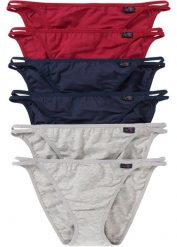 Figi tanga (6 par). Szare majtki damskie bonprix. Za 59.99 zł.