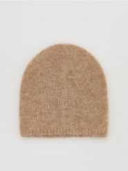 Czapka z wełną alpaki - kremowy. Białe czapki damskie Reserved, bez wzorów, z wełny. Za 59.99 zł.
