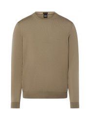BOSS sweter z wełny dziewiczej - Botto Mężczyźni wełna ze strzyży zielony, S. Zielone swetry męskie Boss, m, bez wzorów, z wełny, biznesowe, bez kołnierzyka, bez ramiączek. Za 449.95 zł.