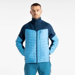 Kurtka turystyczna hybrydowa męska Mountaineer. Szare kurtki męskie Dare 2B, m, bez wzorów, z softshellu, bez kaptura, trekkingowe. W wyprzedaży za 349.99 zł.