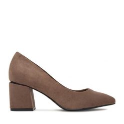 Czółenka JENNY. Szare czółenka damskie Jenny, bez wzorów, bez obcasa, bez zapięcia. Za 129.99 zł.
