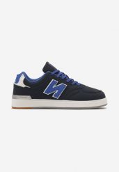 Granatowe Buty Sportowe z Ozdobną Naszywką i Metaliczną Wstawką Tindomia. Niebieskie buty sportowe męskie Born2be, z aplikacjami, bez zapięcia. Za 149.99 zł.