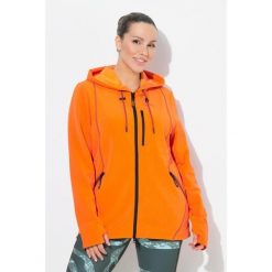 Damskie Bluza 2-kierunkowy zamek błyskawiczny kaptur otwór na kciuk. Brązowe bluzy damskie Ulla Popken, plus size, bez wzorów, z elastanu, bez ramiączek, bez kaptura. Za 279.99 zł.