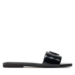 Klapki Calvin Klein Jeans. Czarne klapki damskie Calvin Klein Jeans, bez wzorów, z jeansu, bez obcasa, bez zapięcia. Za 189.99 zł.
