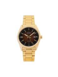 Casio Zegarek MTP-1302PGC-5AVEF Brązowy. Brązowe, analogowe zegarki męskie Casio, bez wzorów. Za 369.99 zł.