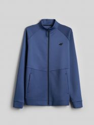 4F Bluza treningowa regular bez kaptura męska - niebieska XL. Niebieskie bluzy męskie 4F, l, bez wzorów, bez kaptura, na fitness i siłownię. Za 199.99 zł.