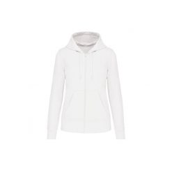 Ekologiczna damska bluza rozpinana z kapturem Kariban. Białe bluzy damskie KARIBAN, s, bez wzorów, z bawełny, bez ramiączek, z kapturem. Za 238.00 zł.