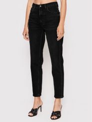 Guess Jeansy W2YA21 D4QD1 Czarny Mom Fit. Czarne jeansy damskie Guess, z aplikacjami, z bawełny. Za 329.99 zł.