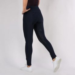 Damskie legginsy jeździeckie z pełną przyczepnością i kryształową kieszenią Mont. Niebieskie legginsy damskie MONTAR, bez wzorów, z elastanu. Za 431.00 zł.