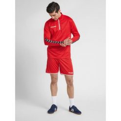 Hummel bluza sportowa na trening hml Authentic Half Zip Sweatshirt. Czerwone bluzy sportowe męskie Hummel, xl, bez wzorów, bez kaptura, na fitness i siłownię. Za 160.00 zł.