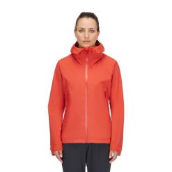 Kurtka przeciwdeszczowa damska Rab Women's Downpour Light Jacket z kapturem. Szare kurtki sportowe damskie RAB, s, bez wzorów, bez ramiączek, z kapturem, trekkingowe. Za 539.99 zł.