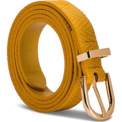 Paski ACCCESSORIES 1W2-008-SS19. Żółte paski damskie ACCCESSORIES, bez wzorów, ze skóry ekologicznej. W wyprzedaży za 13.99 zł.