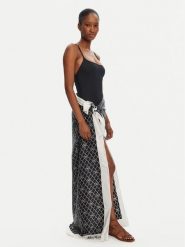 Max Mara Beachwear Chusta Ottico 2516541019 Czarny. Czarne rękawiczki damskie Max Mara Beachwear, bez wzorów, z jedwabiu. Za 809.99 zł.