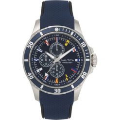 Nautica - Zegarek Napfrb. Niebieskie zegarki męskie Nautica, bez wzorów, z materiału, metalowe. W wyprzedaży za 499.90 zł.