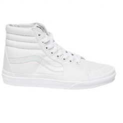 Buty sportowe do chodzenia damskie Vans Sk8-Hi W00. Białe obuwie sportowe damskie Vans, bez wzorów, bez zapięcia, trekkingowe, Vans SK8. W wyprzedaży za 360.30 zł.