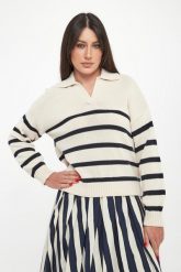 Sweter damski w paski Panfilo WEEKEND MAX MARA. Swetry nierozpinane damskie Weekend Max Mara, xs, bez wzorów, bez kołnierzyka, bez ramiączek. Za 1,259.00 zł.